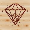 Digital Diamond Shape SVG Icon A stylized illustration of a diamond shape, suitable for digital design and cutting applications.