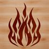 A stylized illustration of flames in bold shapes, suitable for vector graphic design.