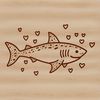 A stylized illustration of a shark with love hearts incorporated into its design, suitable for various uses.