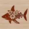 A vector graphic representation of a shark, ideal for cutting machines and other design applications.