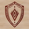 A graphic representation of a shield, suitable for digital cutting machines like Cricut.