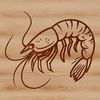 Small But Mighty Seafood Icon A digital illustration of a shrimp, a small marine animal often used as a food ingredient.