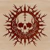 Spooky Skull Design with Thorns A vector design featuring a skull with thorns, ideal for Halloween decorations or tattoo inspiration.