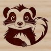 Wild Skunk Graphic Design Vector Art A cartoon skunk in a wild animal pose.