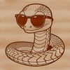Trendy Snake Character SVG Illustration A cartoon snake character wearing trendy sunglasses, created as a vector art design.