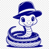 Vector Reptile Design A vector illustration of a snake with a neutral expression.