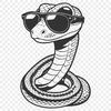 Cartoon Snake in Cool Shades A cartoon snake wearing sunglasses in a digital vector format.