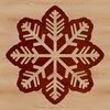 A delicate, intricately designed snowflake, suitable for use in winter-themed graphics and designs.