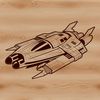 High-Tech Space Ship Vector Art A futuristic spaceship design in a digital vector format, ideal for laser cutting or pyrography projects.