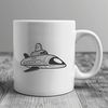 Detailed Vector Spaceship Illustration A futuristic spaceship design with detailed lines and shapes, suitable for vector art and cutting machine projects.