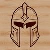 A detailed vector illustration of a Spartan warrior in ancient Greek armor.