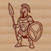 Stylized Spartan Soldier Vector Art A stylized illustration of an ancient Greek warrior, representing the iconic imagery of a Spartan.