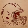 American Sport Icon SVG An illustration of a football helmet and an American football in a sport-themed design.