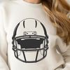 American Football Illustration Vector An illustration of a football helmet with a white football attached to the front.