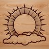 An illustrative representation of the sun in vector format, suitable for digital designs.