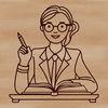 Teacher Guide SVG Design An illustration of an adult teacher, emphasizing her role as a guide in learning environments.