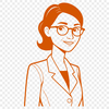 Woman in Teaching Profession Illustration A stylized illustration of a woman in a teaching profession, suitable for education-related projects.