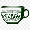 Stylized Teacup Design Vector An SVG graphic design element featuring a stylized teacup with clean lines and minimal details.