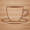 Traditional Tea Cup Design A detailed illustration of a traditional teacup with a handle and saucer.