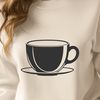 Tea Time Vector Art Design A detailed illustration of a teacup, perfect for vector design projects and cutting machines like Cricut.