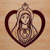Iconic symbol of devotion and faith, featuring a stylized representation of the Immaculate Heart.