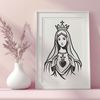 Religious Icon Vector Art Illustrated representation of the Immaculate Heart, a symbol in religious art, available as a vector image.
