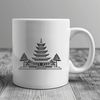 Beautiful Pagoda Roof Temple SVG Design A simple illustration of a traditional Buddhist temple with a pagoda-style roof.