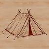 A simple vector illustration of a typical camping tent, suitable for outdoor recreation.