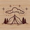 Vector illustration of a portable tent for camping in the great outdoors.