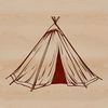Simple Teepee Tent Illustration A simple, vector illustration of a teepee-style tent in the outdoors.