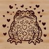 Hand-Drawn Wild Toad Vector Art A stylized illustration of a wild toad surrounded by love hearts.