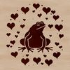 SVG illustration of a wild toad with hearts, ideal for vector art and design projects.