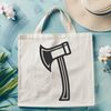 Traditional Axe Vector Graphic A high-quality vector image of a traditional axe with a metallic handle and sharp blade.