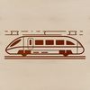 A digital representation of a locomotive made from scalable lines and shapes.