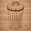 Illustrative Waste Management Icon A simple, illustrative vector design of a trash can bin with a lid.