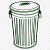 Free SVG Bin Design A simple vector illustration of a standard trash can with lid, suitable for graphic design and digital art projects.