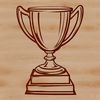 Beautiful Trophy Graphic A 3D trophy with a gold finish, designed as a vector graphic for digital applications.