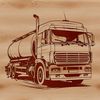 A detailed vector illustration of a semi truck with trailer, suitable for printing or cutting.