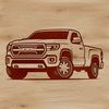 A digital illustration of a pickup truck, ideal for crafting and DIY projects.