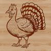 Farm Fresh Thanksgiving Decorations A colorful illustration of a turkey with feathers and beak, suitable for farm-themed designs or Christmas decorations.