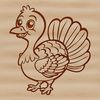 Festive Fowl Graphics A stylized illustration of a domesticated turkey, suitable for farm-themed designs and decorations.