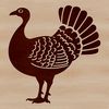 A farm animal illustration of a domesticated turkey, suitable for various uses.