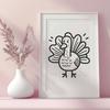 A stylized illustration of a farm animal, commonly served as a main course during the Christmas season.