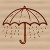 A colorful, hand-drawn umbrella illustration in vector format.