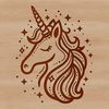 Single Horned Creature SVG A stylized illustration of a mythical unicorn's head with a single horn.