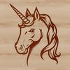 Illustrated mythical creature with a unicorn's head, suitable for use in fairy tales or fantasy designs.