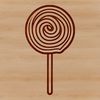 Colorful illustration of a lollipop on a white background.