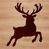 A cartoon reindeer in silhouette form, suitable for various graphic designs.