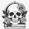 Intricate Stylized Skull Design A stylized gothic skull with intricate details, suitable for vector design projects.