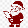 A vector illustration of Father Christmas in traditional red and white attire.